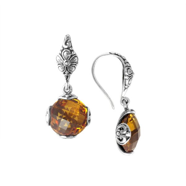 AE-6117-CT Sterling Silver Earring With Citrine Q. Jewelry Bali Designs Inc 