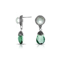 Sterling Silver Mabe Pearl and Green Quartz teardrop earrings