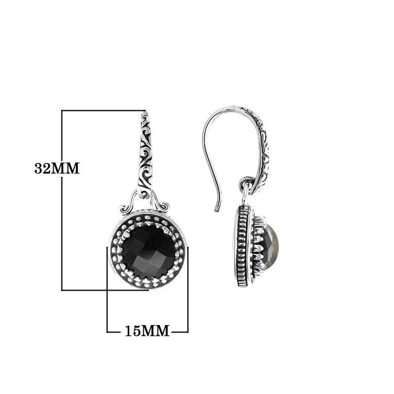 AE-6134-OX Sterling Silver Earring With Black Onyx Jewelry Bali Designs Inc 