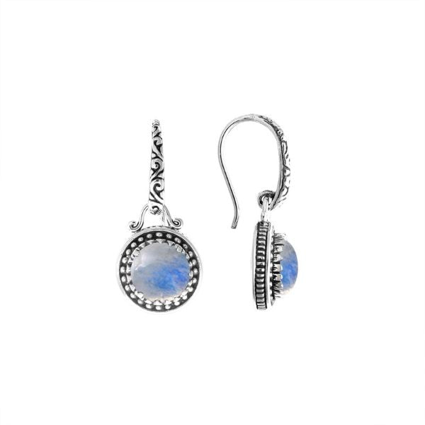 AE-6134-RM Sterling Silver Earring With Rainbow Moonstone Jewelry Bali Designs Inc 