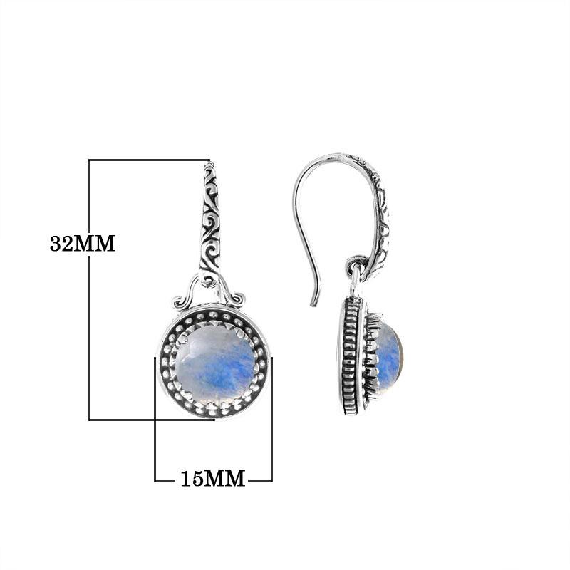 AE-6134-RM Sterling Silver Earring With Rainbow Moonstone Jewelry Bali Designs Inc 
