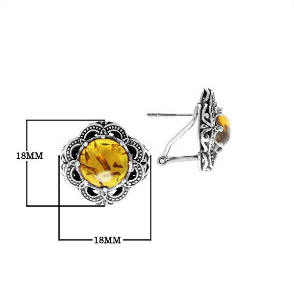 AE-6139-AB Sterling Silver Earring With Amber Jewelry Bali Designs Inc 