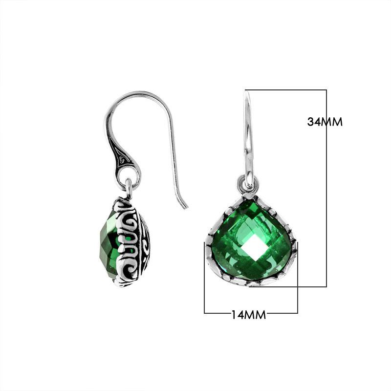 AE-6148-GQ Sterling Silver Earring With Green Quartz Jewelry Bali Designs Inc 