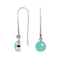 Wholesale sterling silver round hook earrings with Green Chalcadoney stone