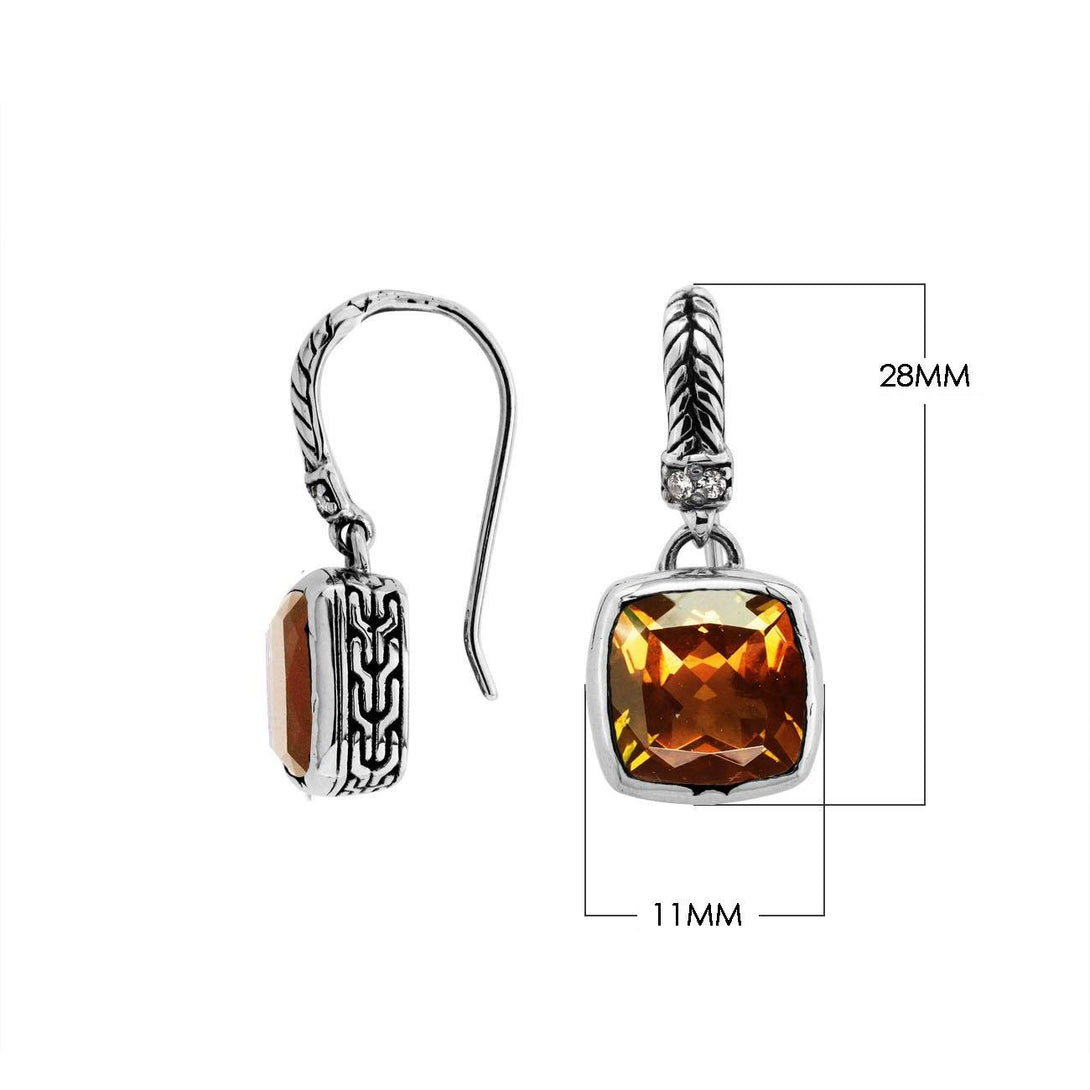 AE-6162-CT Sterling Silver Earring With Citrine Q. Jewelry Bali Designs Inc 