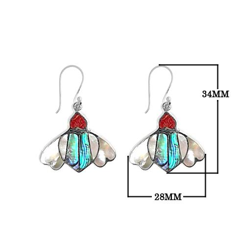 AE-6173-SH Sterling Silver Earring With Shell Jewelry Bali Designs Inc 