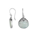 Wholesale Sterling Silver Mother Of Pearl Drop Earrings With Filigree Design