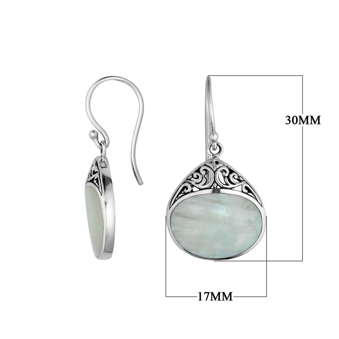 AE-6197-MOP Sterling Silver Earring With Mother Of Pearl Jewelry Bali Designs Inc 