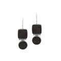 Wholesale Sterling Silver Black Shell hinged earrings with dual-shape design and earwire lock handcrafted in Bali.