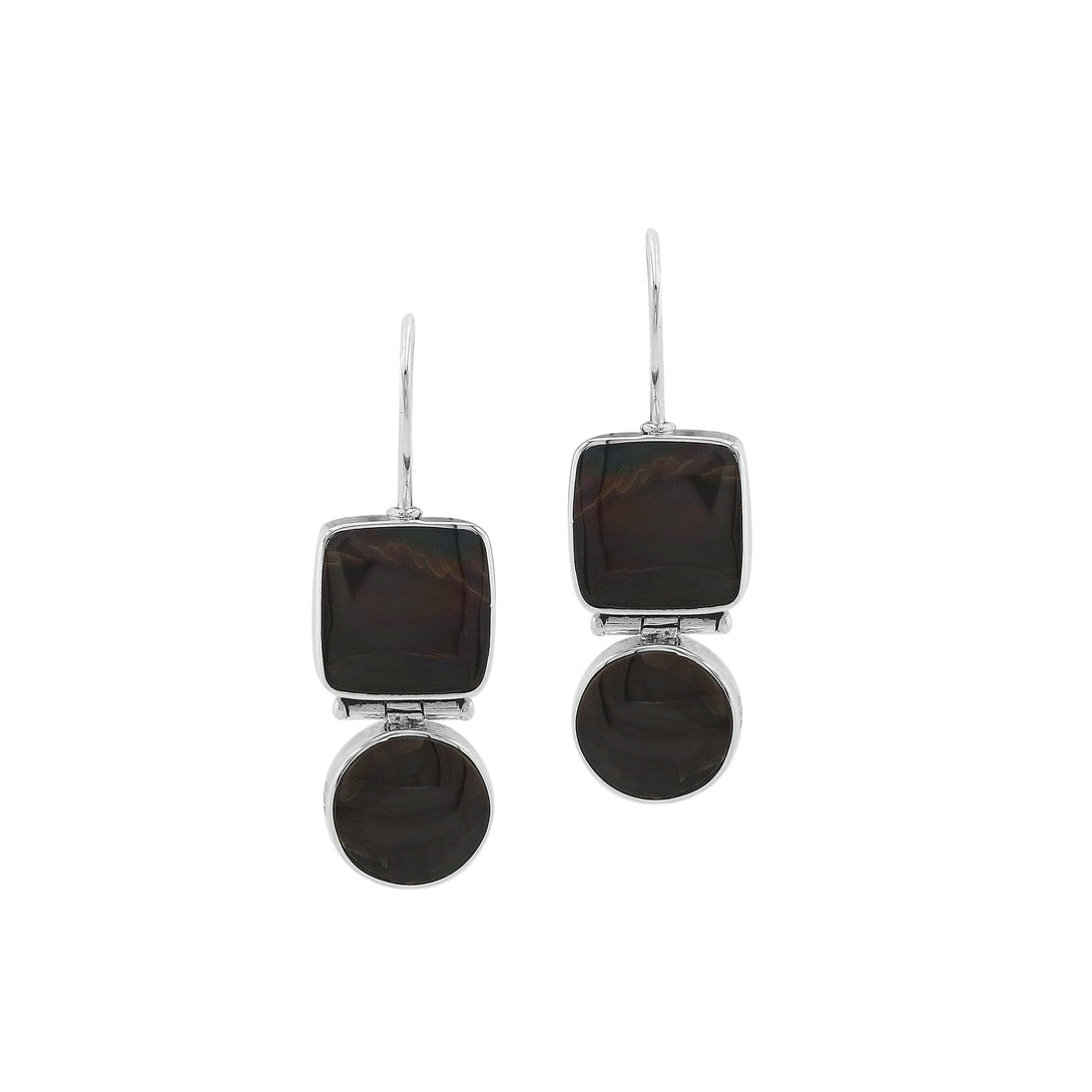 AE-6202-SHB Sterling Silver Earring With Black Shell Jewelry Bali Designs Inc 