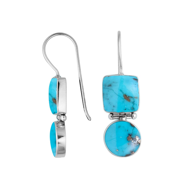 AE-6202-TQ Sterling Silver Earring With Turquoise Jewelry Bali Designs Inc 