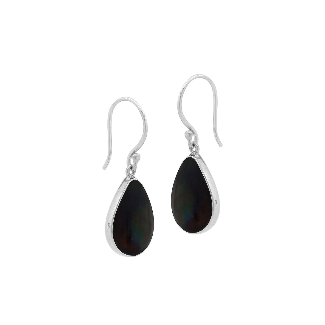 AE-6209-SHB Sterling Silver Earring With Black Shell Jewelry Bali Designs Inc 