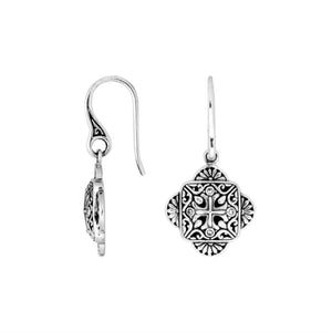 Wholesale sterling silver fancy Cubic Zirconia hook earrings with filigree design