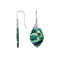Wholesale sterling silver leaf Abalone Shell earrings with silver branch detailing