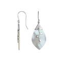Wholesale sterling silver leaf Mother Of Pearl earrings with silver branch detailing