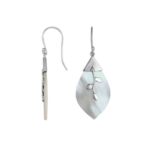 AE-6231-MOP Sterling Silver Fancy Earring With Mother Of Pearl Jewelry Bali Designs Inc 