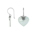 Wholesale sterling silver heart-shaped Mother Of Pearl earrings with handcrafted silver detailing