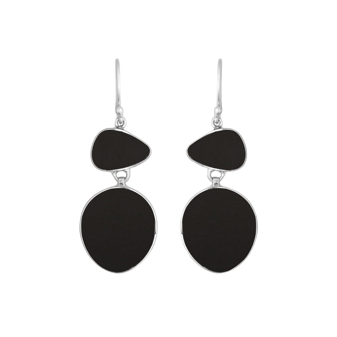 AE-6243-SHB Sterling Silver Earring With Black Shell Jewelry Bali Designs Inc 