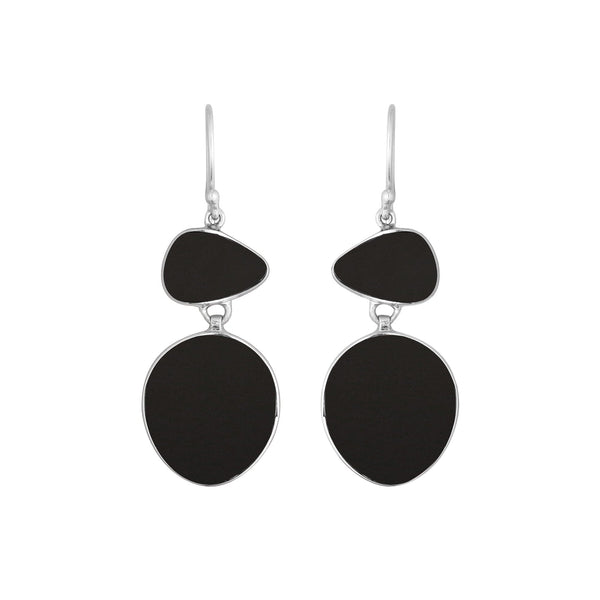 AE-6243-SHB Sterling Silver Earring With Black Shell Jewelry Bali Designs Inc 