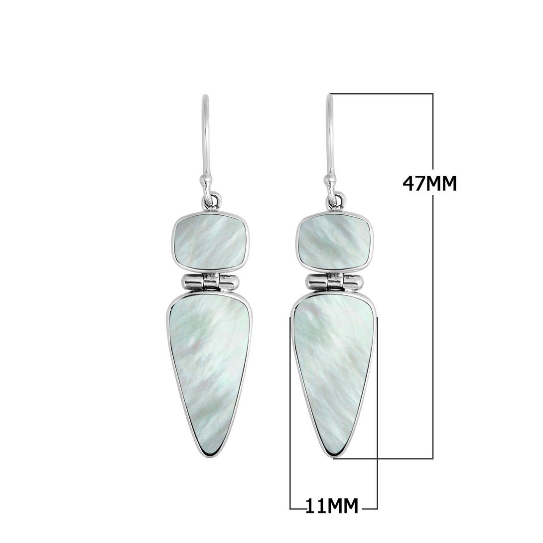AE-6244-MOP Sterling Silver Earring With Mother Of Pearl Jewelry Bali Designs Inc 