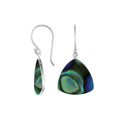 Sterling silver trilliant drop earrings with vibrant Abalone Shell for wholesale collections