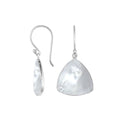 Sterling silver trilliant earrings with luminous Mother Of Pearl for wholesale buyers