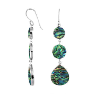Sterling Silver Abalone Shell multi shape earrings with Earwire and mirror finish for wholesale jewelry collections.