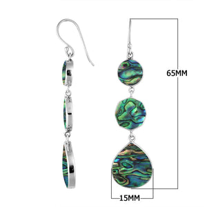Sterling Silver Abalone Shell multi shape earrings with Earwire and mirror finish for wholesale jewelry collections.