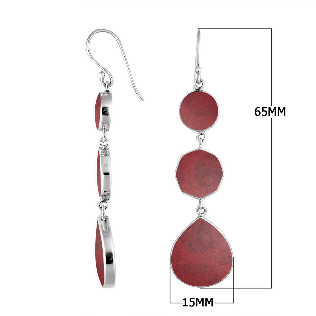 AE-6248-CR Sterling Silver Earring With Coral Jewelry Bali Designs Inc 