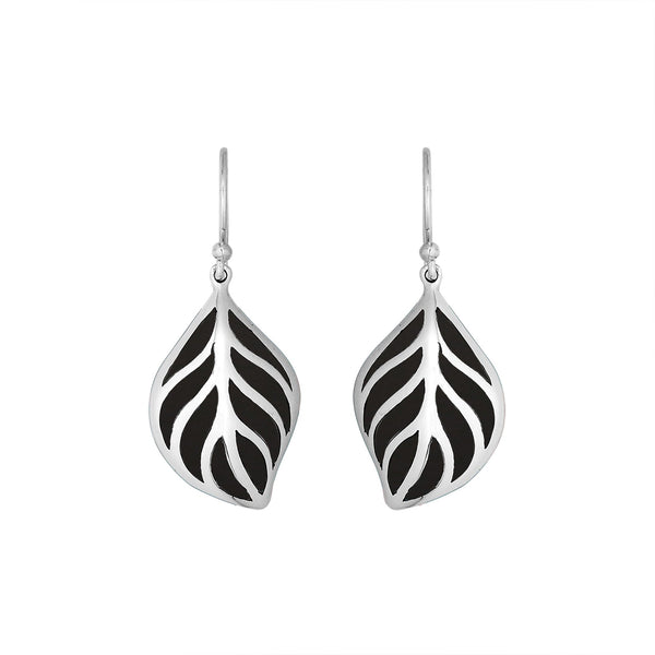AE-6252-SHB Sterling Silver Earring With Black Shell Jewelry Bali Designs Inc 