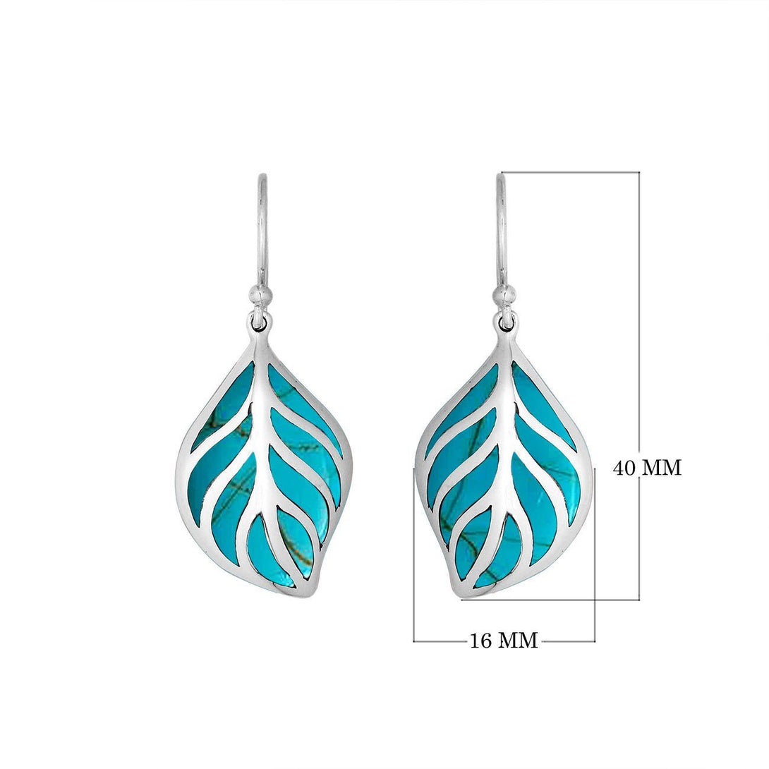 AE-6252-TQ Sterling Silver Earring With Turquoise Jewelry Bali Designs Inc 