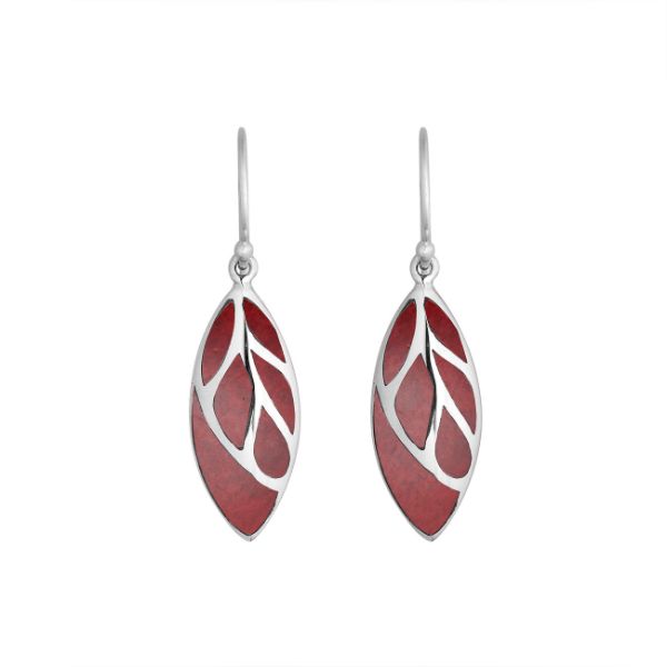 AE-6253-CR Sterling Silver Fancy Earring With Coral Jewelry Bali Designs Inc 