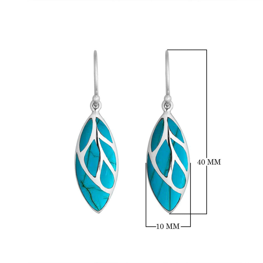 AE-6253-TQ Sterling Silver Earring With Turquoise Jewelry Bali Designs Inc 