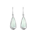Wholesale Sterling Silver Mother Of Pearl Teardrop Earrings With Engraved Silver Detail