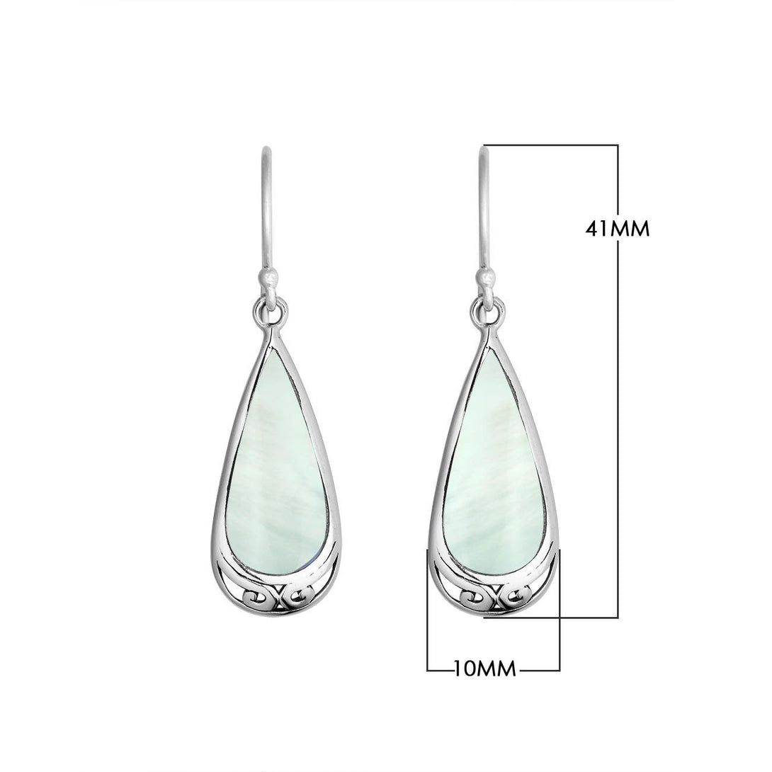 AE-6254-MOP Sterling Silver Earring With Mother Of Pearl Jewelry Bali Designs Inc 