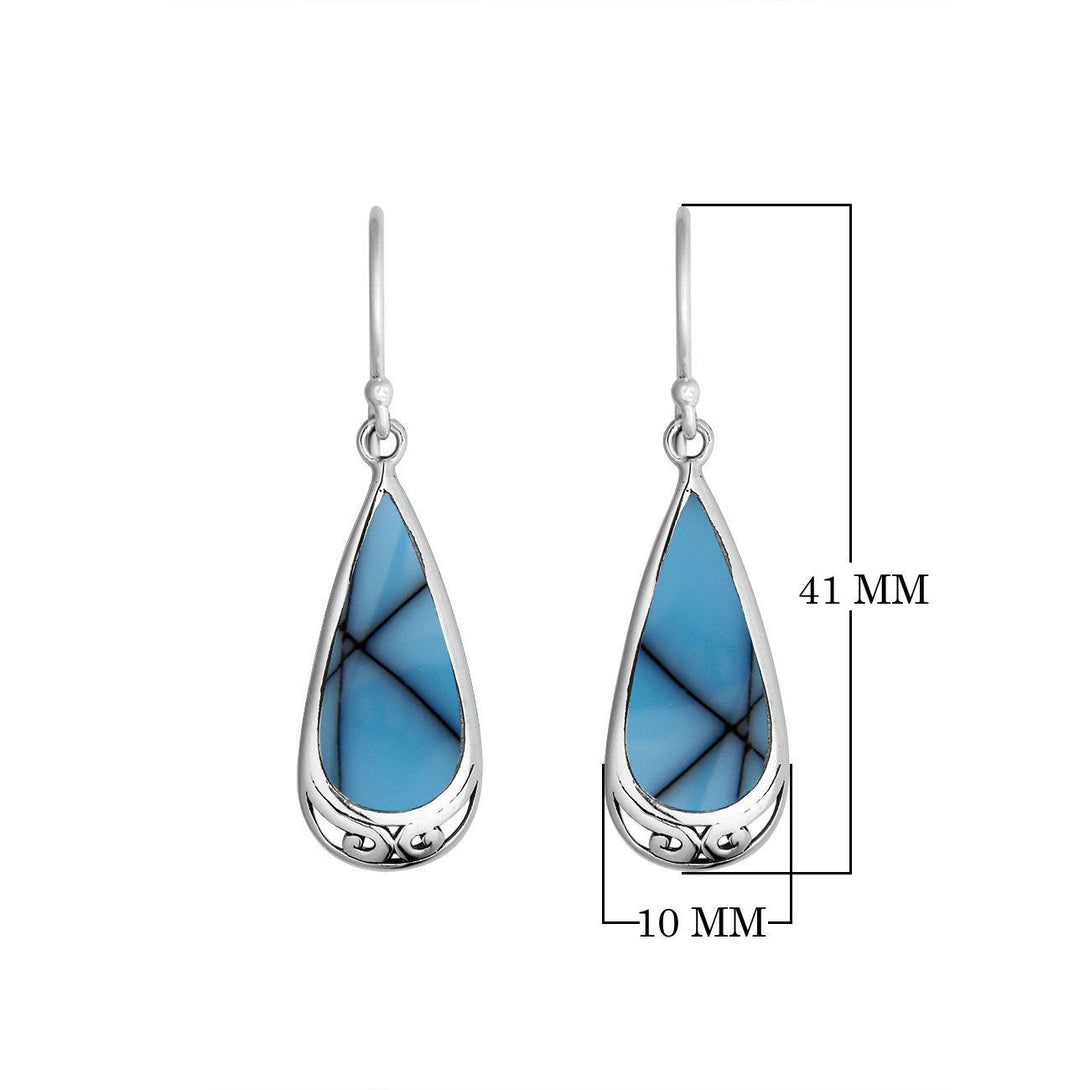 AE-6254-TQ Sterling Silver Earring With Turquoise Jewelry Bali Designs Inc 
