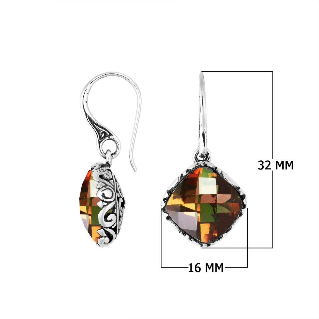 AE-6256-CT Sterling Silver Earring With Citrine Q. Jewelry Bali Designs Inc 