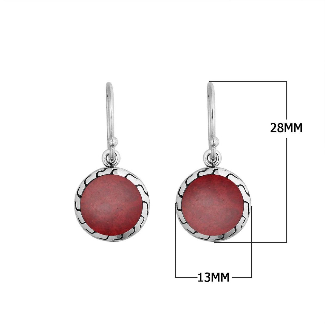 AE-6258-CR Sterling Silver Earring With Coral Jewelry Bali Designs Inc 