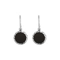 Sterling Silver Black Shell earrings with polished finish for wholesale collection.