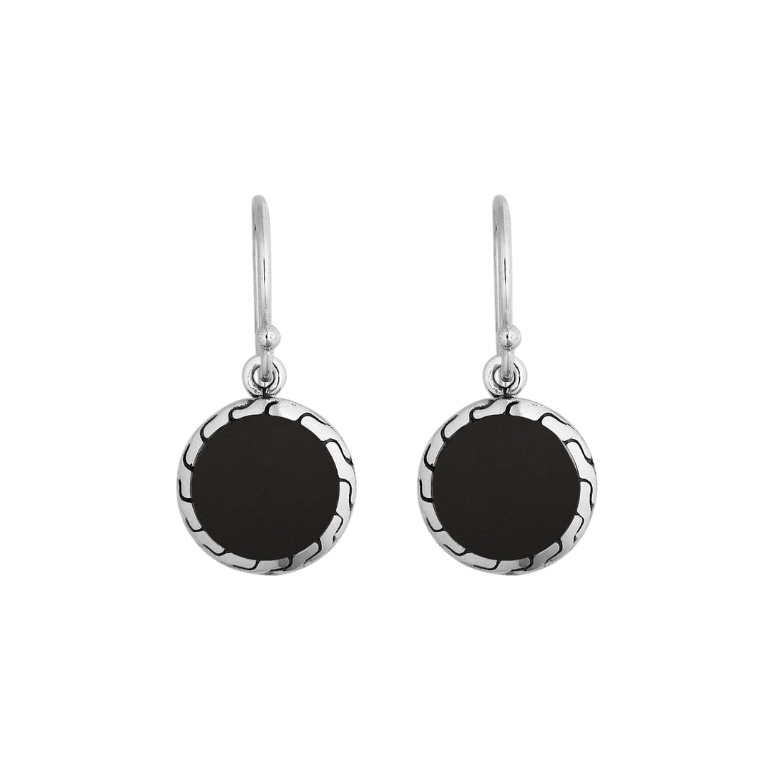 AE-6258-SHB Sterling Silver Earring With Black Shell Jewelry Bali Designs Inc 