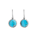 Sterling silver Turquoise Shell earrings with polished finish for wholesale collection.