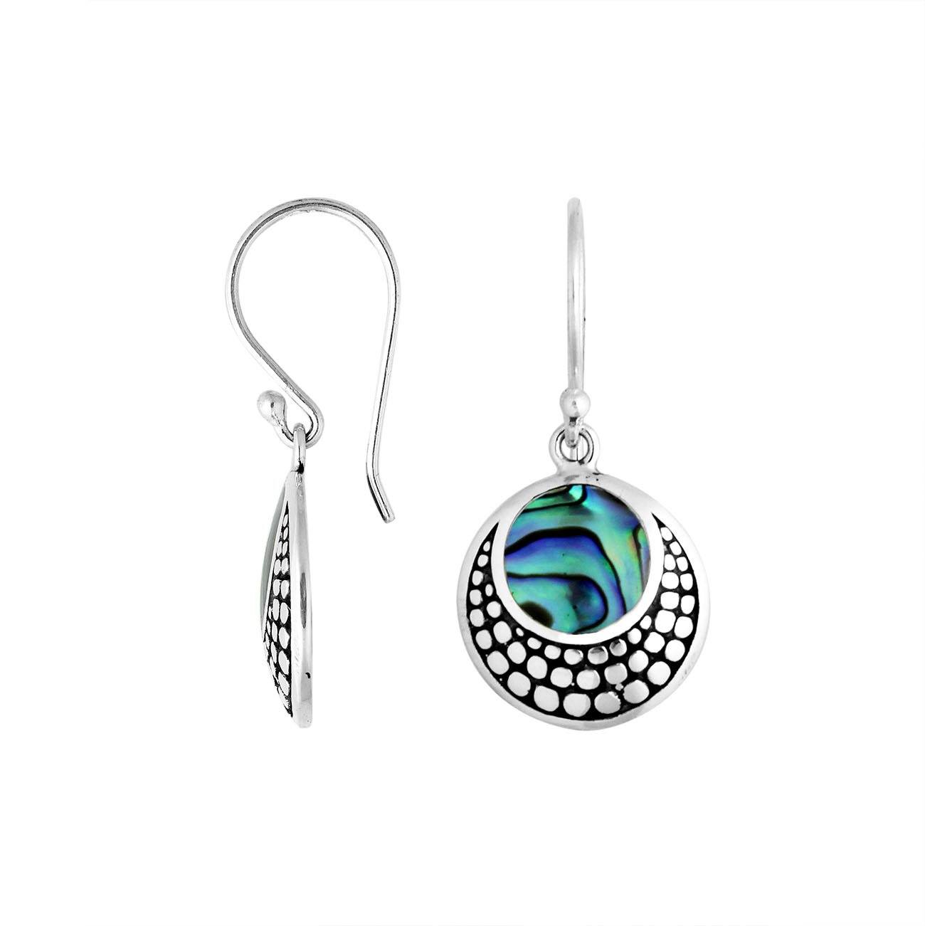 Sterling silver Abalone Shell earrings with polished finish for wholesale collection.