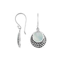 Sterling silver Mother Of Pearl earrings with polished finish for wholesale collection.