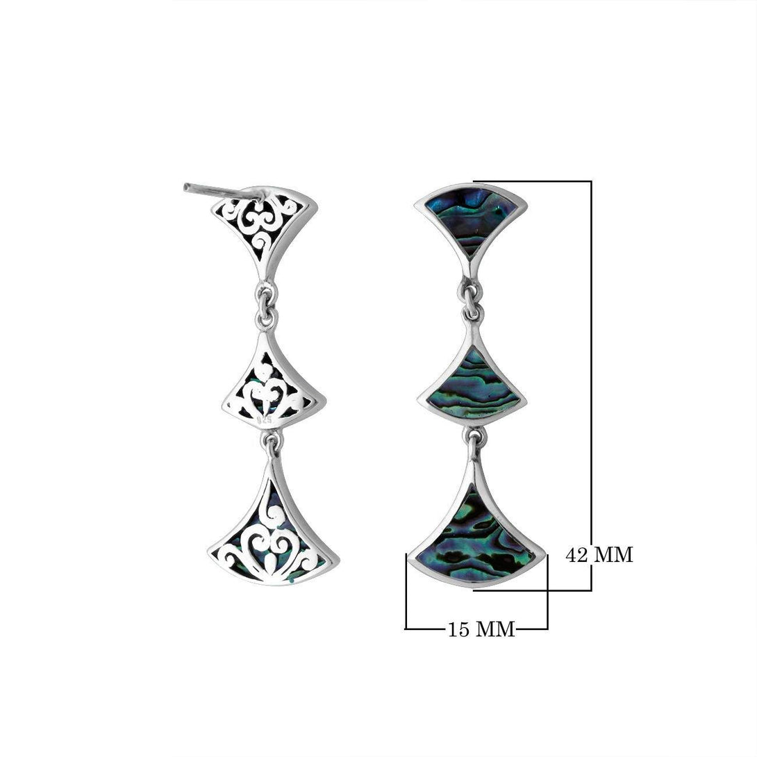 AE-6269-AB Sterling Silver Earring With Abalone Shell Jewelry Bali Designs Inc 