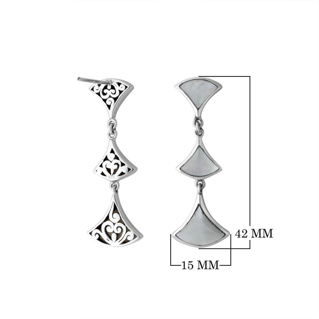 AE-6269-MOP Sterling Silver Earring With Mother of Pearl Jewelry Bali Designs Inc 