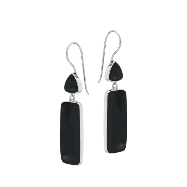 AE-6282-SHB Sterling Silver Earring With Black Shell Jewelry Bali Designs Inc 