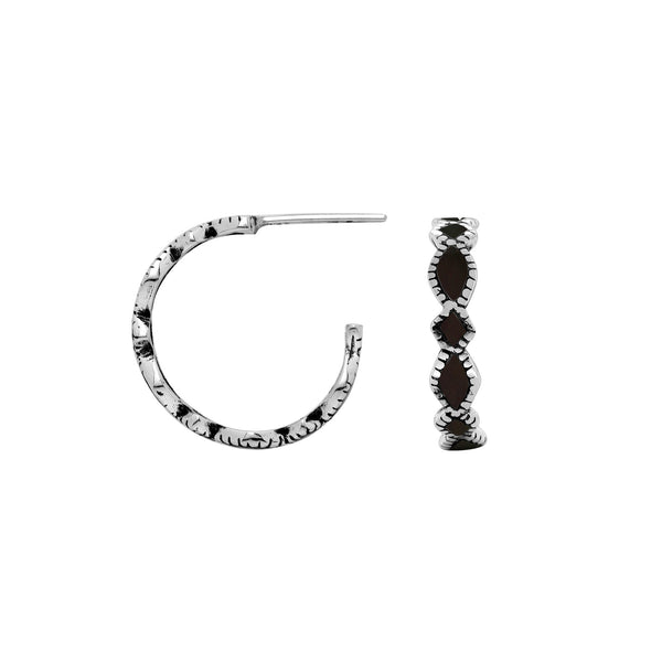 AE-6287-SHB Sterling Silver Earring With Black Shell Jewelry Bali Designs Inc 