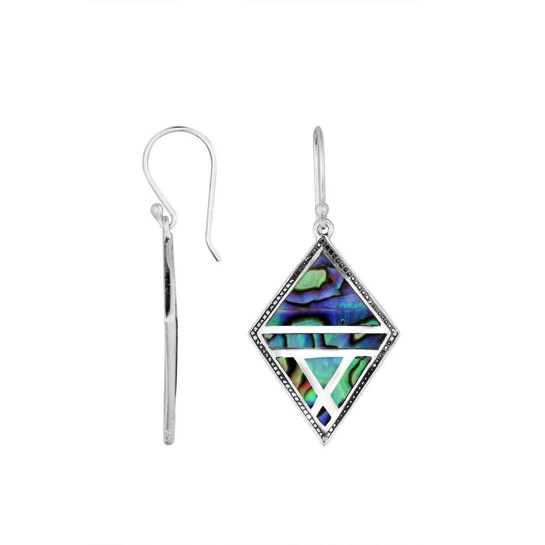 AE-6288-AB Sterling Silver Earring With Abalone Shell Jewelry Bali Designs Inc 
