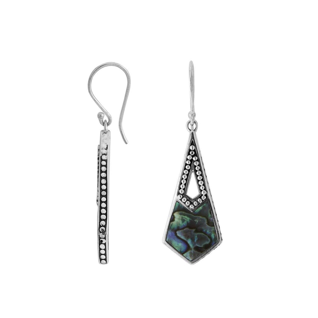 AE-6289-AB Sterling Silver Earring With Abalone Shell Jewelry Bali Designs Inc 