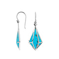 Wholesale Angular Prism Sterling Silver Earrings With Turquoise Shell And Polished Finish